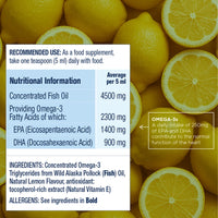 PEAK OMEGA-3 Fish Oil Liquid (Lemon)