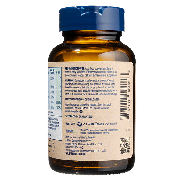 Vitamin K2 & Omega-3 Fish Oil Softgels. 2 months supply. Best Before May 2027